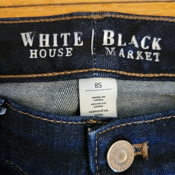 WHBM Dark Wash Mid Rise Denim Jeans Size 8 Short - Picture 5 of 5